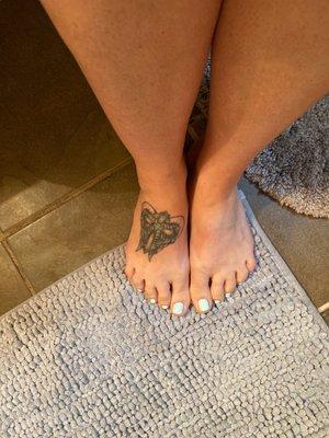 My beautiful soft blue toes so fresh and clean