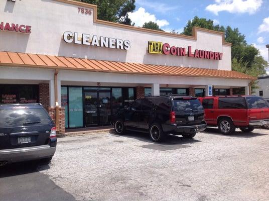 Outside laundromat