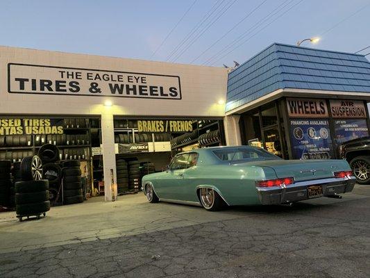 Complete air suspension on this beautiful 66 Chevy