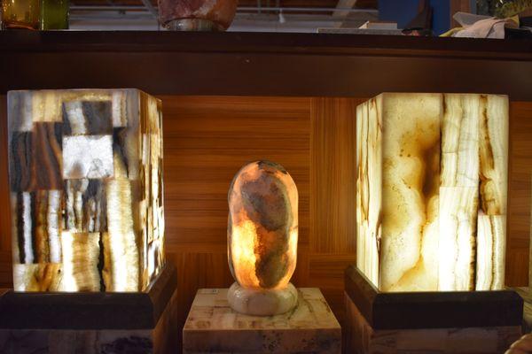 Hand-carved Onyx Lamps