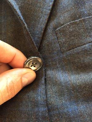 Damage to buttons on my tailored jacket