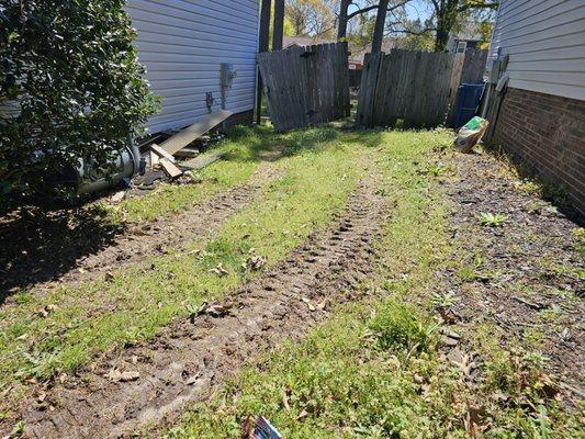 Gate left in unsatisfactory condition after allowing company access to yard