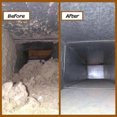 Air duct Cleaning before and after