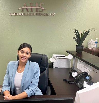 Our office manager will be the face as you enter to schedule an appointment or check-in.