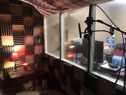 The vocal booth to bring your track to life at The Bakery Recording