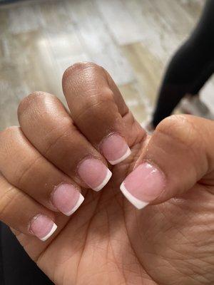 no cuticles cut and no filing acrylic french nails