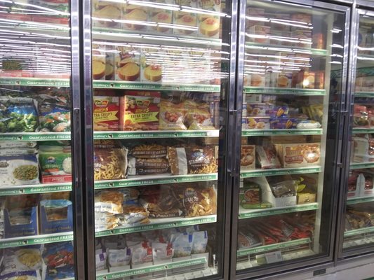 The frozen food section is nice and full