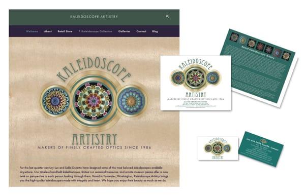 Kaleidoscope Artistry company branding and website.