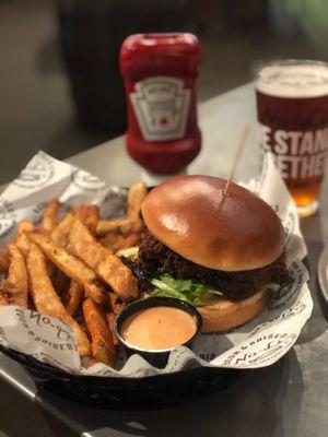 Cajun Spicy Chicken Sandwich with Fries