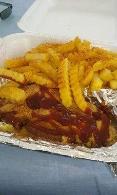 Cajun Turkey and fries.