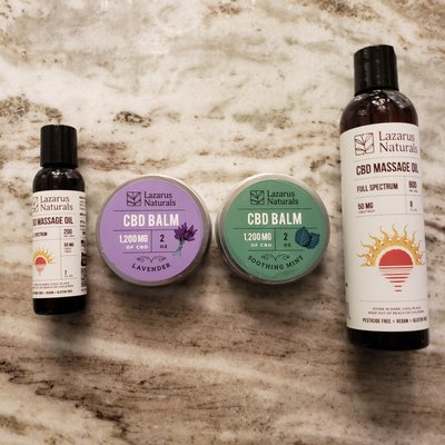 Lazarus Naturals: Massage Oil, CBD Balm