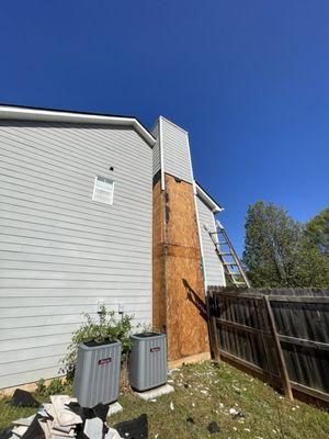 Chimney, water, damage Demo