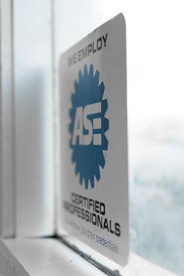 We employ ASE certified professionals. Ask to see our credentials!