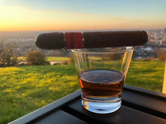 Whiskey and Cigars! An a beautiful view!