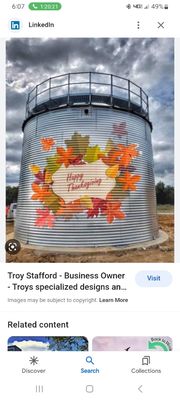 Water bladder installed on silo for farm