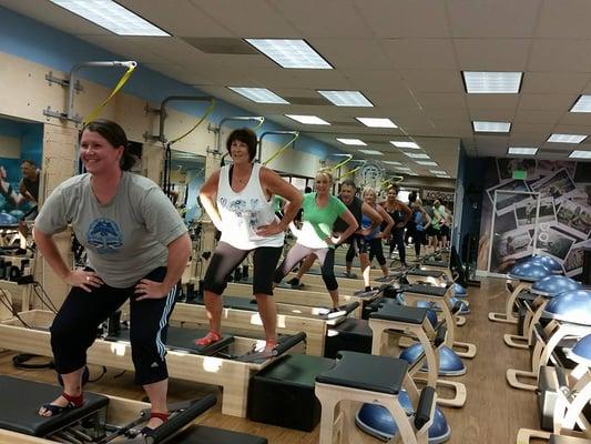 Working inner & outer thighs on the reformer.. while also challenging your core to keep you stable