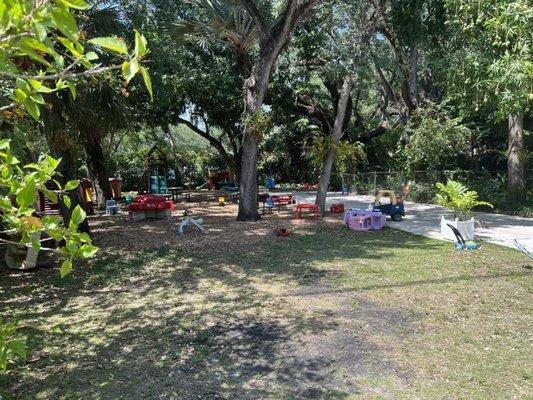 Playground is well equiped with interactive toys, an elevated sandbox, playhouses, and a thriving herb and butterfly garden.