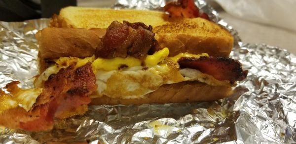 Bacon, egg & cheese on Texas toast...