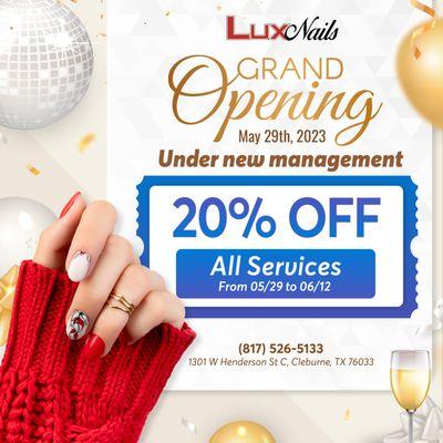 We can't wait to welcome you to Lux Nails!