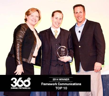 Framework was a Top Ten Winner of the Channel Partner 360 Award, a top industry award for holistic solutions providers.