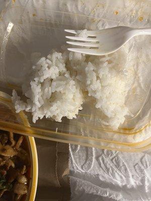 Steamed white rice.