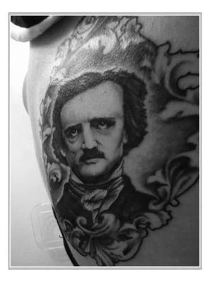 Edgar Allan Poe by Matt Strauser at Rubicon Tattoo