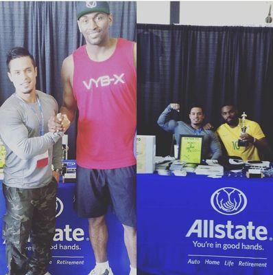 Metta World Peace from the Los Angeles Lakers hanging out at my Allstate Booth. #JaredGalangInsuranceAgency