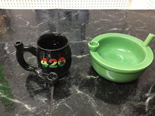 Just in cool coffee mug pipe and cereal bowl pipe.