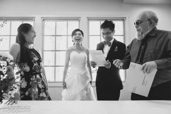 The moment she realises they are officially married!