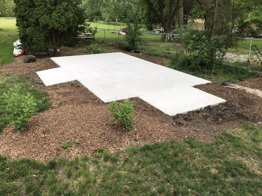 Concrete foundation for large shed