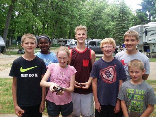 Kid showing off their turtle catch