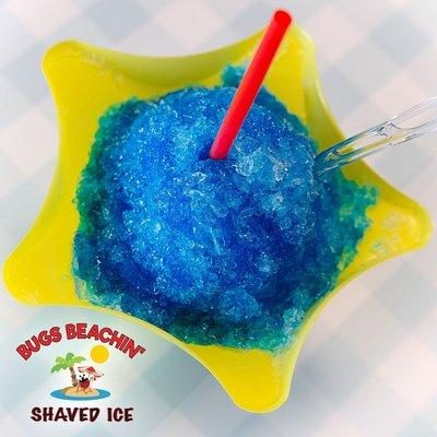 our SMALL shaved ice. Blue Raspberry flavored, of course.