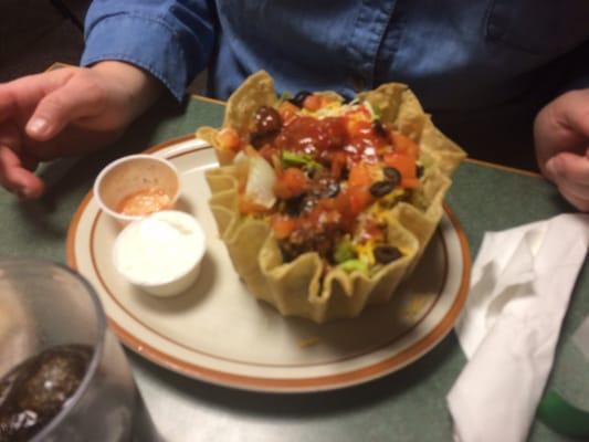 Taco salad. My wife didn't finish by any means.