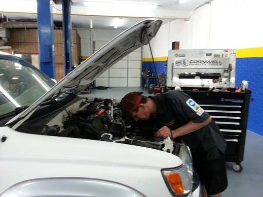 Owner, David Orr working on customer vehicle