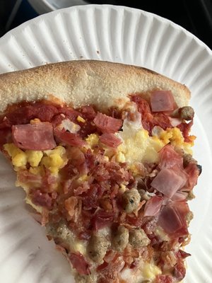 Fantastic breakfast pizza.