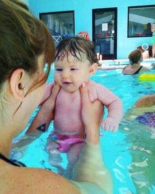 Baby's first swim lesson!