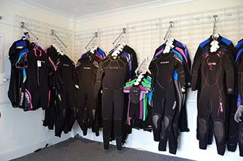 Wetsuits in the retail space.