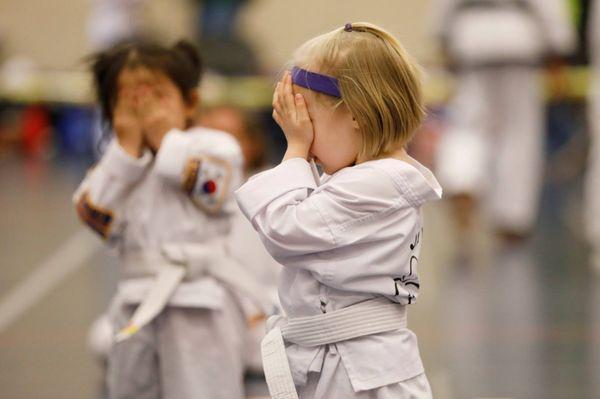 Little Kids getting ready for martial art classes in Waukesha