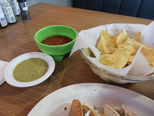 Salsa Verde and their regular salsa