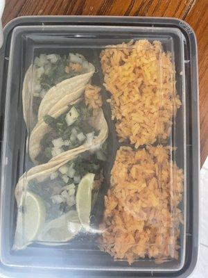 Junior tacos with rice