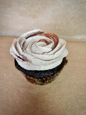 Our Chocolate Swirl Cupcake, filled with our signature chocolate chip cookie dough, is vegan and gluten-free!