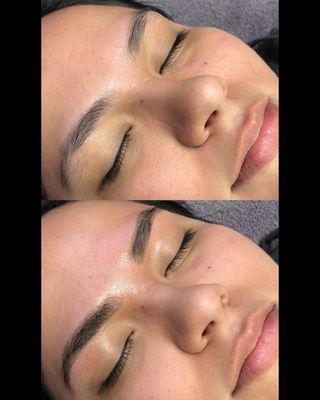 Brow wax and tint before & after