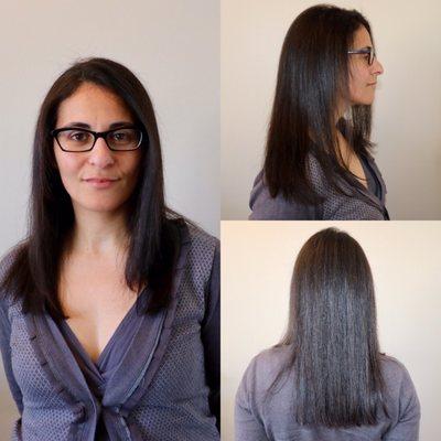 Sleek haircut and style