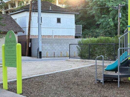 Playground and sign