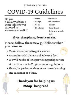 Please, follow these new guidelines when you visit us. Thank you for your understanding and support :)