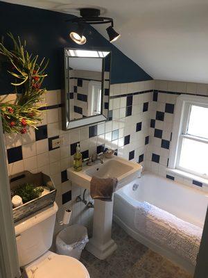 Full bathroom with Soaking Tub AND full Stand Up Shower ( on opposite wall from sink)