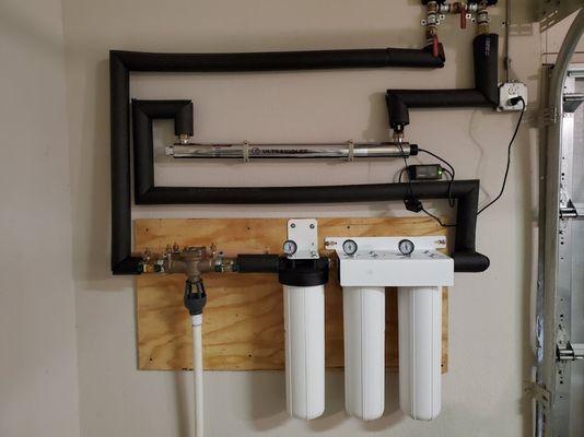 Custom multi-stage whole home filter setup.