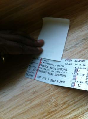 My Saturday Ticket-Last Night going to the concert :(