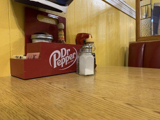 Table at Severiana Sanchez Burritos in Wichita Falls Texas.