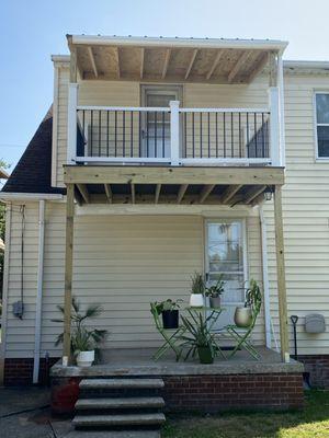 Balcony build in Cleveland, nice upgrade for the rental.